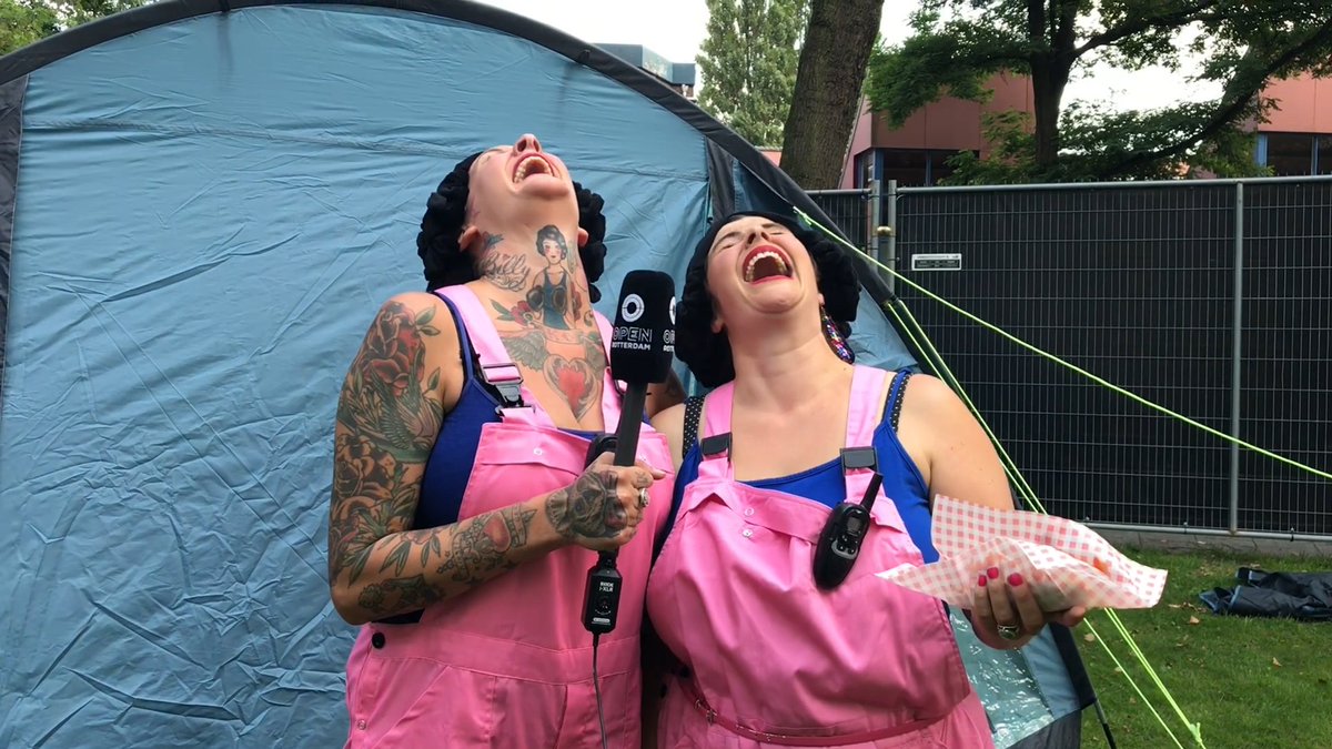 openrotterdam's tweet photo. Vanavond bij #010nu: 👯‍♀️⛺ Dit weekend was het één en al gezelligheid in @kc_rdam tijdens @CampingCroos! Receptiedames Kirsti en Judith maakten er een feestje van! #campingcrooswijk #gezellig #kamperen #festival #receptie @cralinghen https://t.co/TvRa6RoOC1