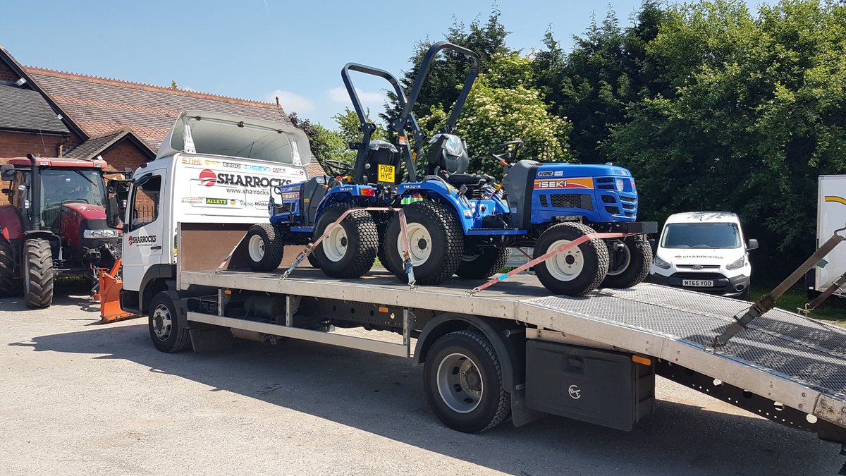 SharrocksLtd's tweet photo. Busy day on Friday as the colour changes continue. @Iseki_UK Compact tractors replacing old Kubota units. Thanks for the continued business. #inwiththeblue https://t.co/D5ufQbEjRW