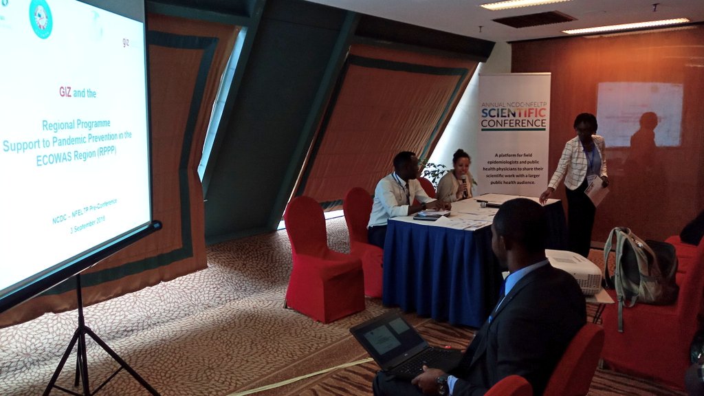 NCDCgov's tweet photo. .@giz_gmbh Pre-Conference Workshop: "role of Communication in Epidemic Control in the ECOWAS Region: Lessons Learnt From WAHO-RCSDC-GIZ Interventions".
#NFELTPX18 https://t.co/tlqb0AG48a