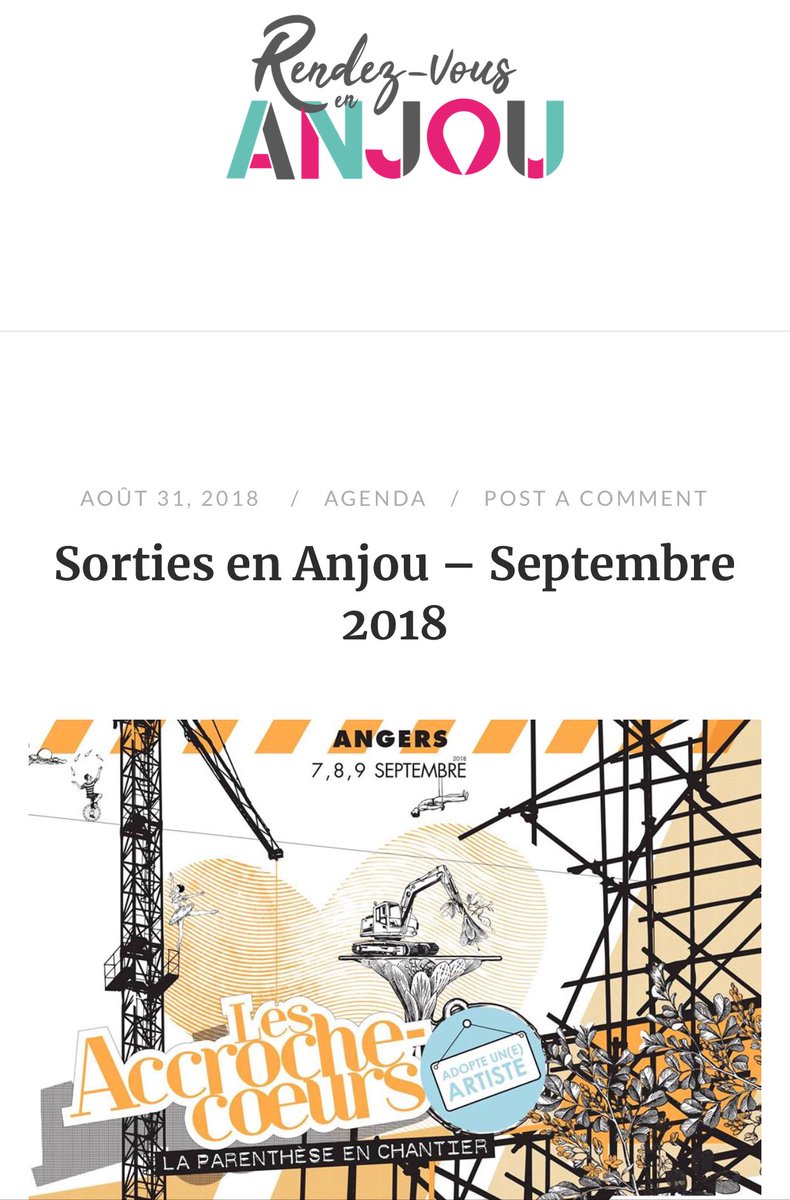 Quoi faire au mois de septembre en #Anjou ? Accroche-Coeurs, Journées du Patrimoine, Babes Day... A vos agendas : rdv-en-anjou.fr/agenda/septemb… #rdvenanjou #angers #jaimelanjou