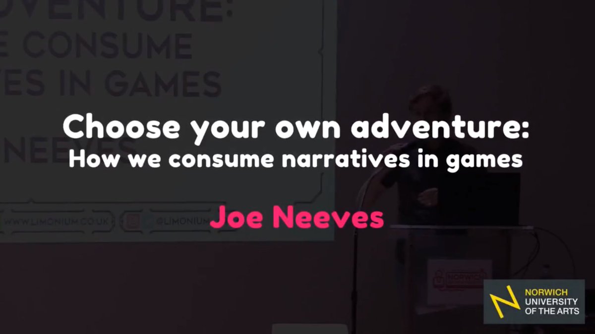 Good news! We've started to upload talks from this year's Gaming Festival to our YouTube channel - first up, join <a href="/NUA_GamesArt/">NUA_Gamesart</a> graduate Joe Neeves for his talk "Choose your own Adventure: How we Consume Narratives in Games" 📔📙📘  youtube.com/watch?v=xlnQQL…