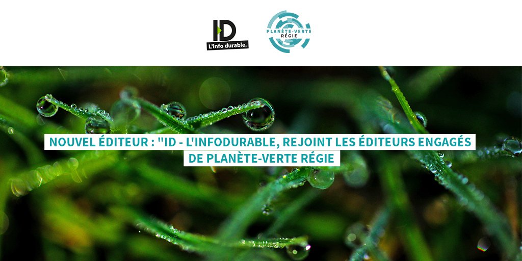 Planète-Verte Régie est très heureuse d'accueillir ID - L’info Durable (linfodurable.fr) au sein de ses éditeurs.

#publicite #advertising #communication