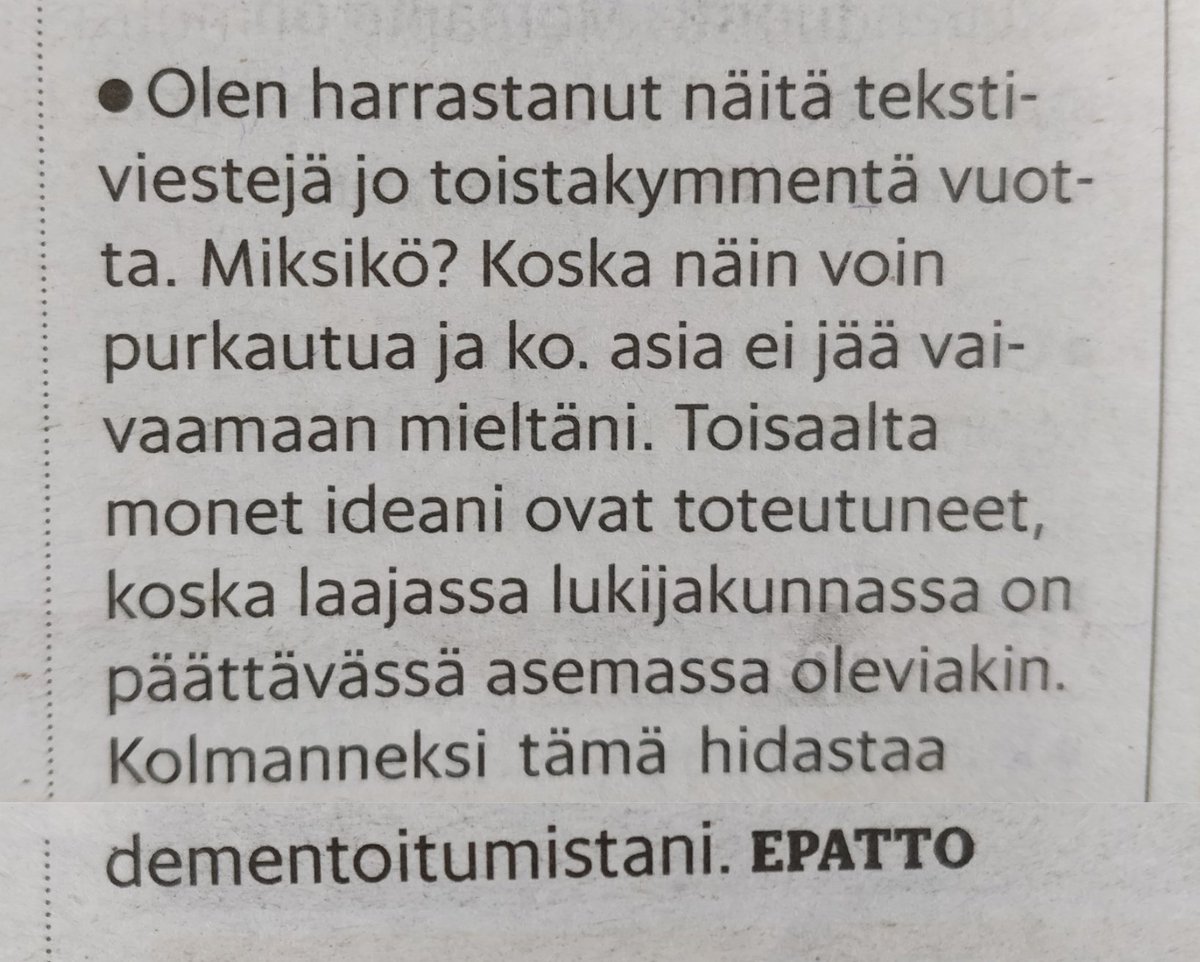 metrontekstarit's tweet photo. Päättäjät lukevat tekstaripalstaa. https://t.co/jCQLiJYjPd