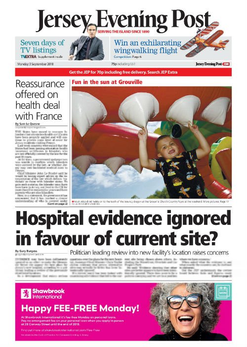 Monday's JEP front page: