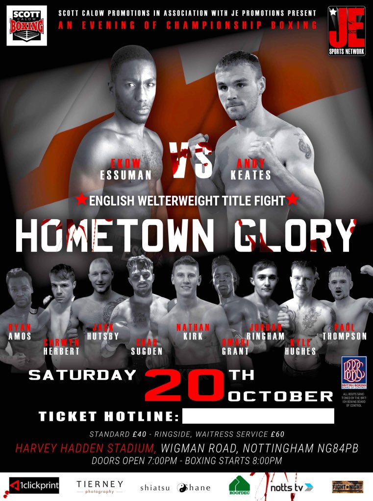 JEboxingworksop's tweet photo. #hometownglory @ee_engine vs @Andykeatesboxer #topping the bill #English #title up for grabs plus Nottingham’s finest on the undercard #boxing @ScottCalow #promotioms with @JEboxingworksop https://t.co/C84MdKZbwf