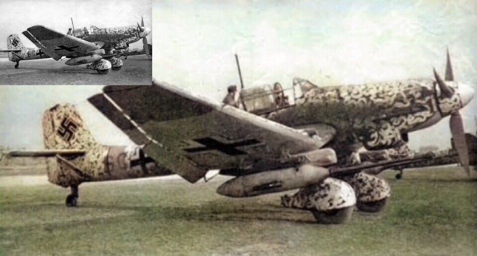 ij9qh's tweet photo. #WW2の白黒写真をカラー加工してみる
Ju87Gのカラー加工
ただえさえG型の写真少ないのにカラーにするのにも綺麗なのが少なくて苦���した https://t.co/bIefnVxm04
