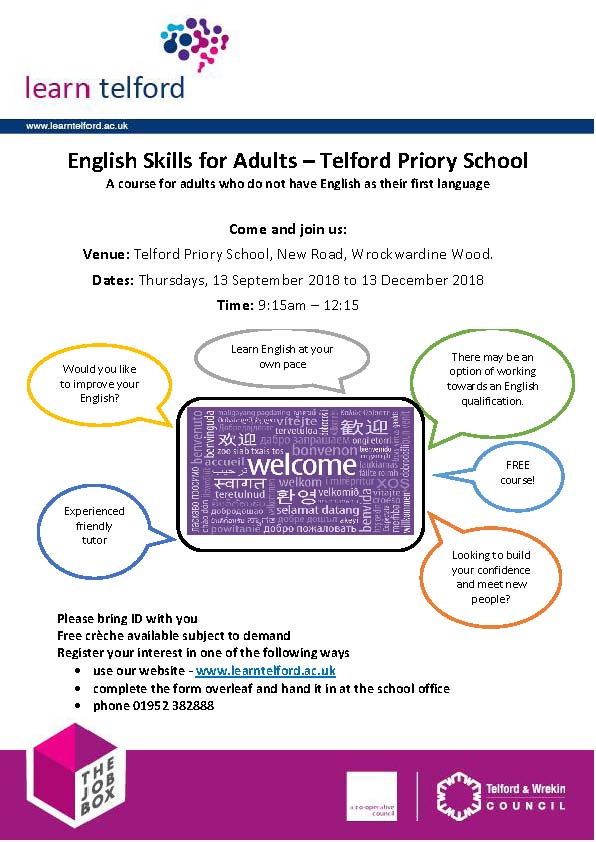 telfordpriory's tweet photo. Please share this course - available to anyone local to our school or with children here. #eal #tpsnews https://t.co/qYrSWOgtm5