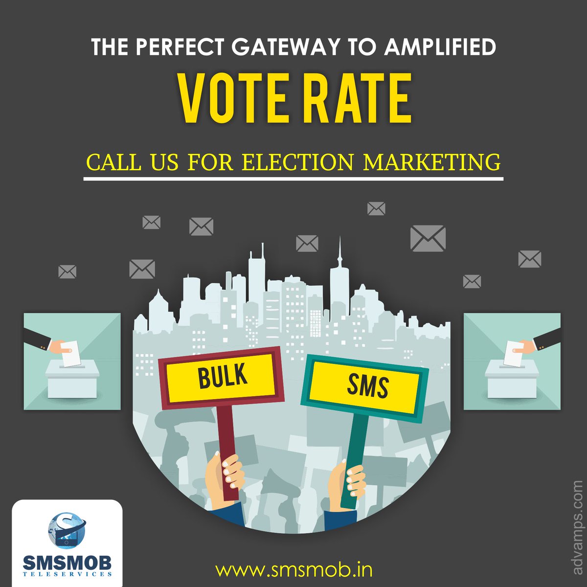 SmsmobT's tweet photo. लोगो तक पहूचना हुआ अब और भी आसान, BULK SMS के जरिये अपने Election Voting दर को दे बढावा... नाम होगा तो जीत पक्की है!
#Bulksms #transactional #socialmedia #webdevelopment #design #seo #bulk_sms_india #startup #electioncampaign #voting #socialmediamarketing https://t.co/D1TOyjVZYx
