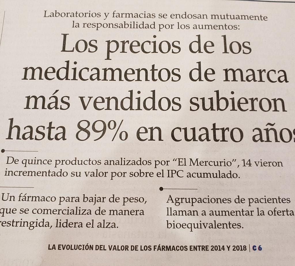 😡😡😡..... se echan la culpa unos a otros, pero lo cierto es que los precios de los remedios en Chile son inauditos!!! Quién le pone el cascabel al gato???