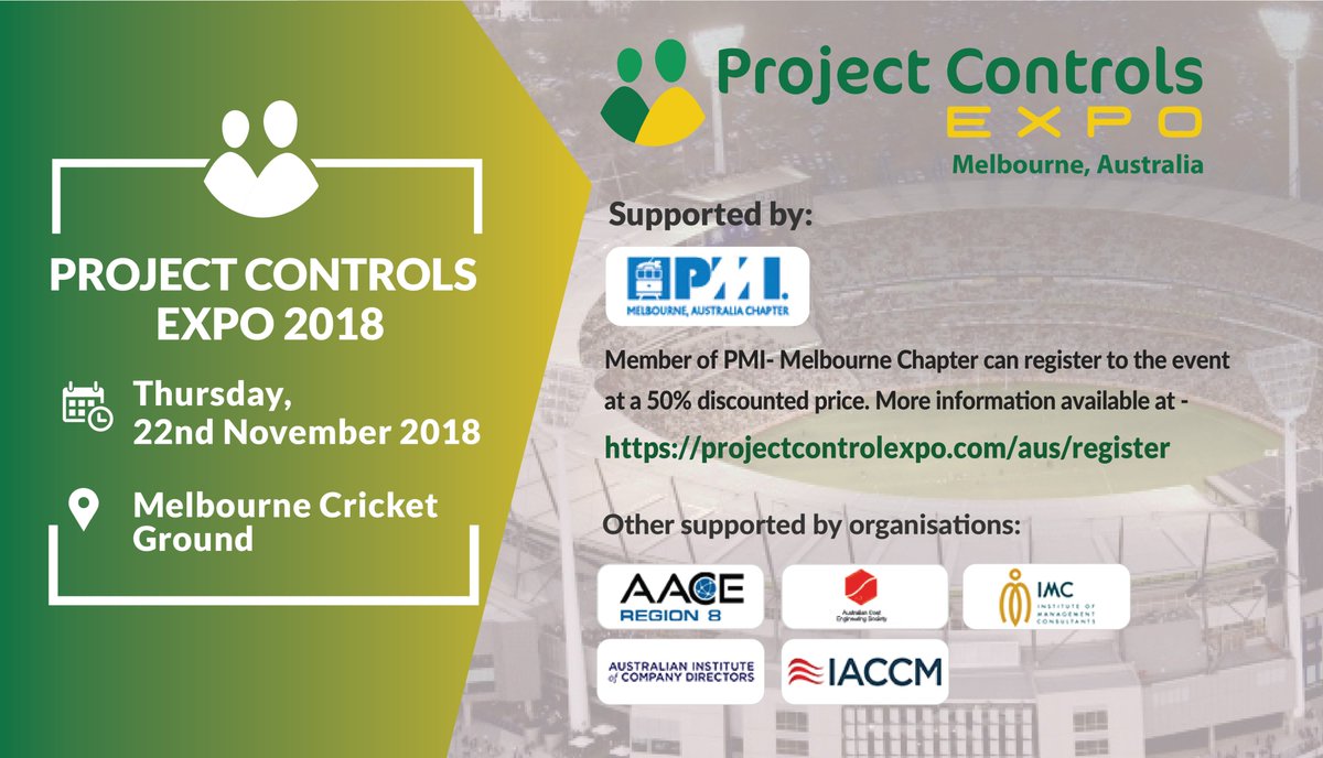 projconexpo_aus's tweet image. Pleased to announce that @PMIMelb is supporting @projconexpo_aus 2018 melbourne.pmi.org.au

Register to this event at projectcontrolexpo.com/aus/register

#ProjConExpo2018 #SupportedBy #oilandgas #Sponsors #GlobalConference