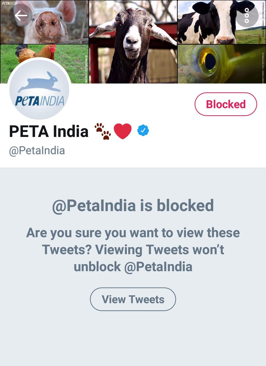 IamNationalist7's tweet photo. Blocked &amp; other should block them to. @PetaIndia 
#BlockPeta https://t.co/SQjrRzRphk