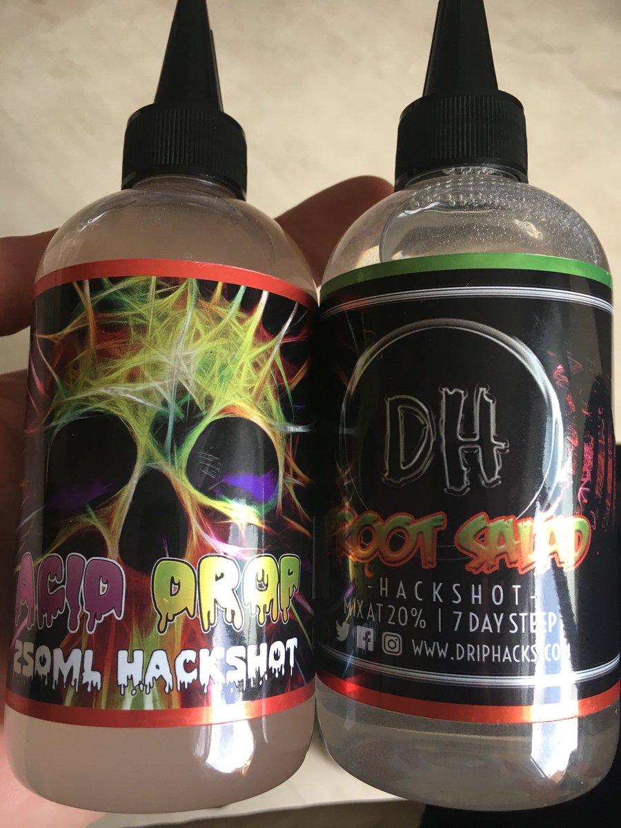 its_TBD1's tweet image. It looks like a @DripHacks day. #AcidDrop and #FrootSalad mixed and letting them steep. Thanks for the speedy delivery guys