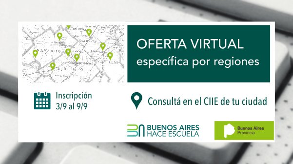 DFDPPBA's tweet image. Ya podés inscribirte en tu CIIE a la oferta virtual específica para tu región 📍
Accedé al formulario 📝
bahedfc.net/virtuales18reg/