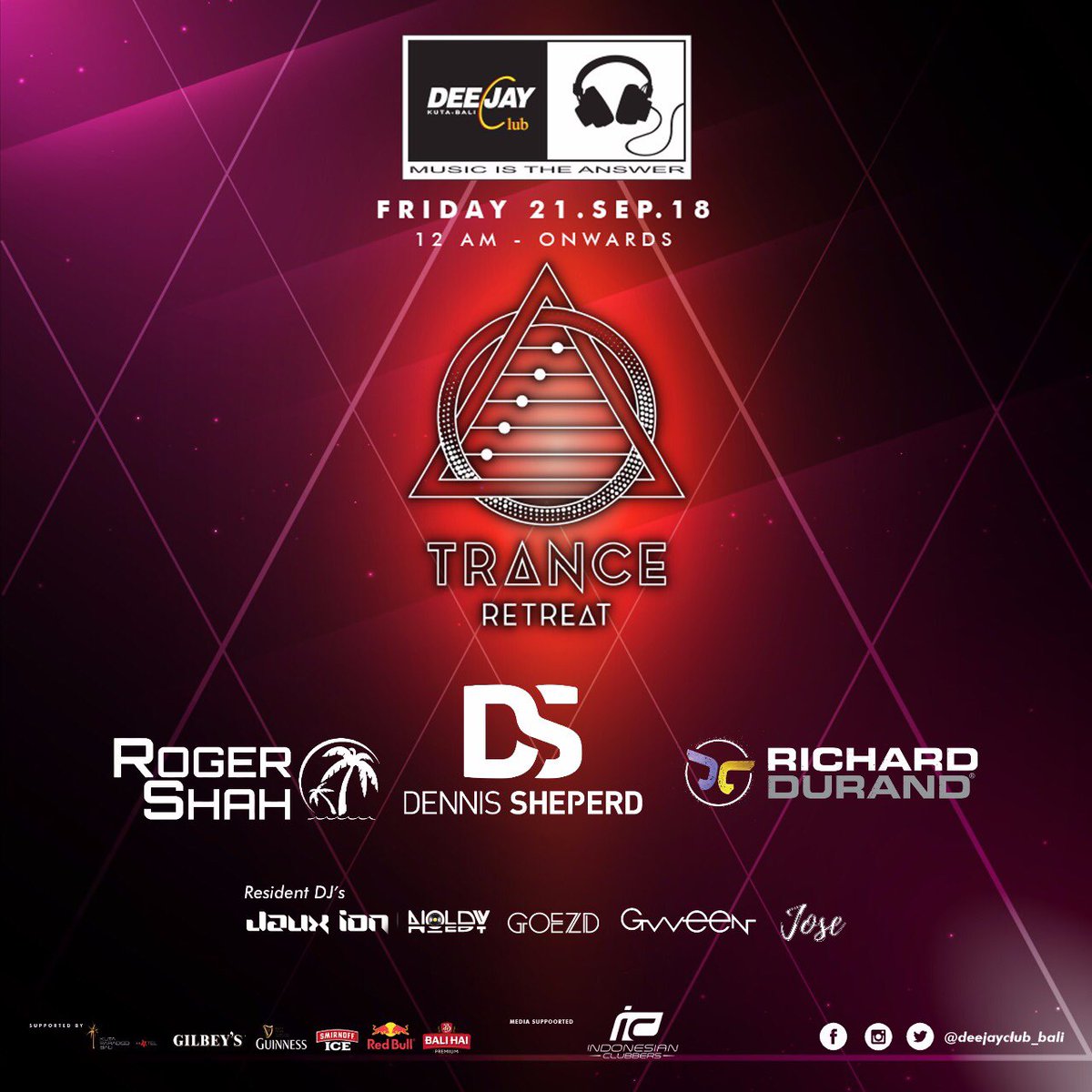 Dennis Sheperd (@dennissheperd) on Twitter photo Looking forward to be playing at <a href="/DeeJayClub_Bali/">Deejay Club Bali</a> with <a href="/roger_shah/">Roger Shah</a> & <a href="/Richard_Durand/">Richard Durand</a> as part of our @tranceretreat Bali week! See you there! :-)
#dennissheperd #rogershah #richarddurand #tranceretreat #deejayclub #deejayclubbali #trance #trancefamily #indotrance #bali #djlife Looking forward to be playing at <a href="/DeeJayClub_Bali/">Deejay Club Bali</a> with <a href="/roger_shah/">Roger Shah</a> & <a href="/Richard_Durand/">Richard Durand</a> as part of our @tranceretreat Bali week! See you there! :-)
#dennissheperd #rogershah #richarddurand #tranceretreat #deejayclub #deejayclubbali #trance #trancefamily #indotrance #bali #djlife