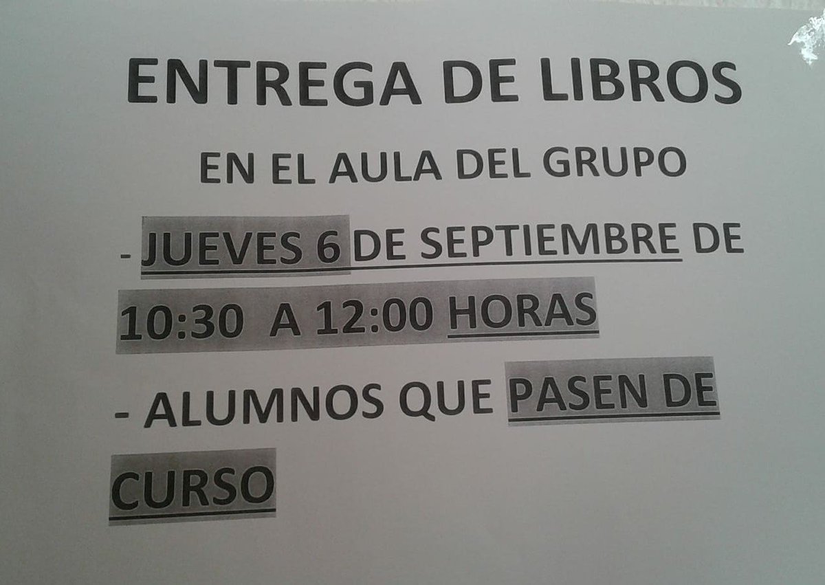 marismastuto's tweet photo. Lugar, fecha y horario para la entrega de libros del alumnado que promocione o titule. ¡Aprovechamos para desear suerte y justicia en los exámenes de la extraordinaria de septiembre! https://t.co/A42hkbl8zU