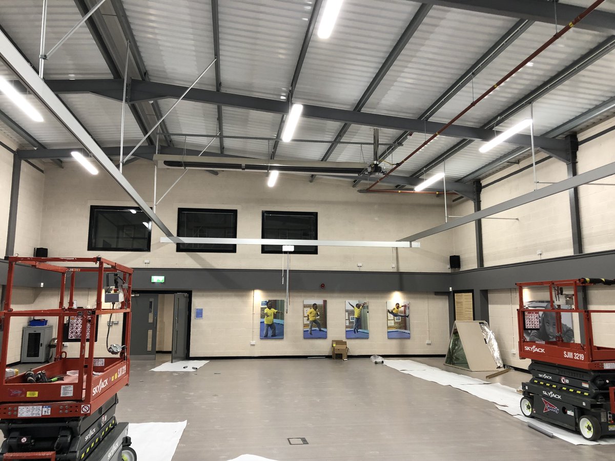 An impressive system installed at <a href="/HadrianSchool/">Hadrian School</a> in Newcastle last week, spanning 23m long and 8m wide. The room is now ready for the trampolines!