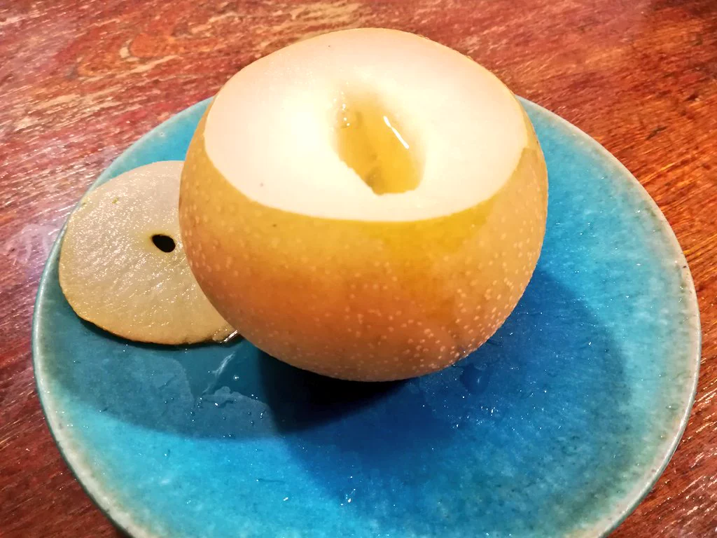 喉の痛みにお試しあれww蒸して食べる梨のデザートが美味しそう！！