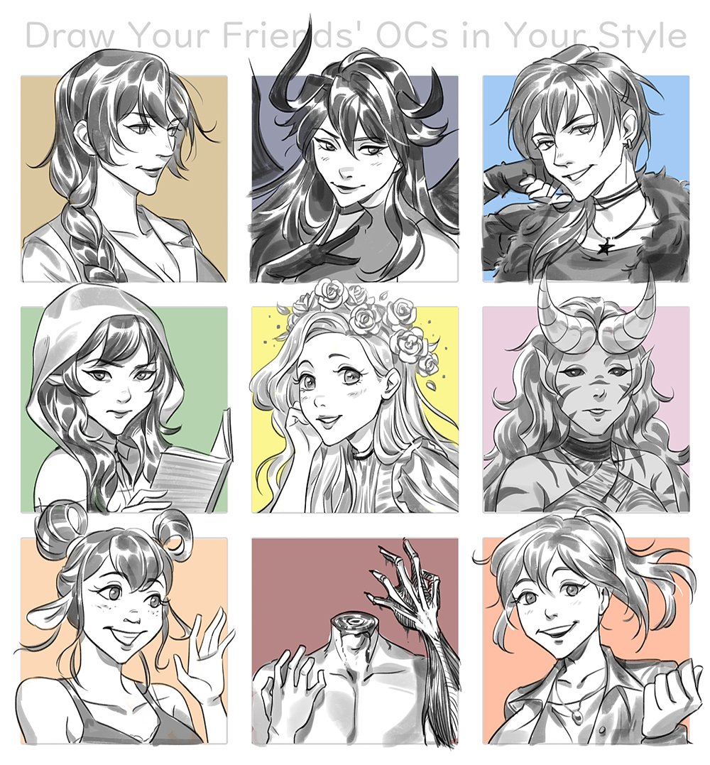 First set of OCs I sketched! Thanks for sharing your lovely OCs, it was fun to draw them~ 😍 