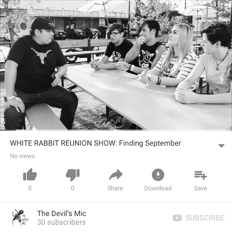 thedevilsmic's tweet photo. Interview with @FindingSept is up. Check it out and let us know what you think.
WHITE RABBIT REUNION SHOW: Finding September https://t.co/sfWn4LwlDj
#Texas #Austin #AustinTexas #Rock #Metal #Metalcore #Hardcore #TexasRock #TexasMetal #TexasMetalcore #TexasHardcore https://t.co/7fxve9Czv2