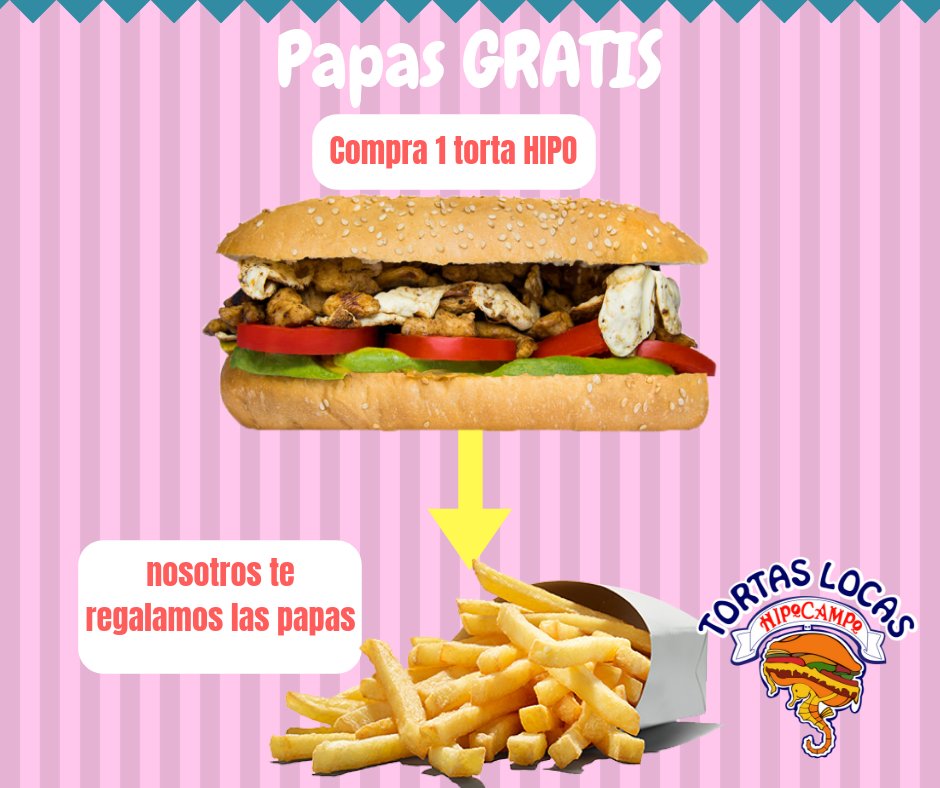 Foodsionmx's tweet photo. Disfruta tu torta HIPO con unas crujientes papas fritas. 
#Friesland #ketchup #tortatime #FOODSION #FelizMartes #foodtruck #foodlover https://t.co/y6KJg6yAje