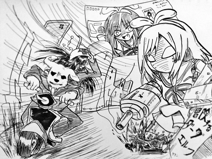 【冒険するダークエルフの内容絵】
キズナロボットに願いの鍵を狙われるケリン
#ケリンの絵
#ケリン 