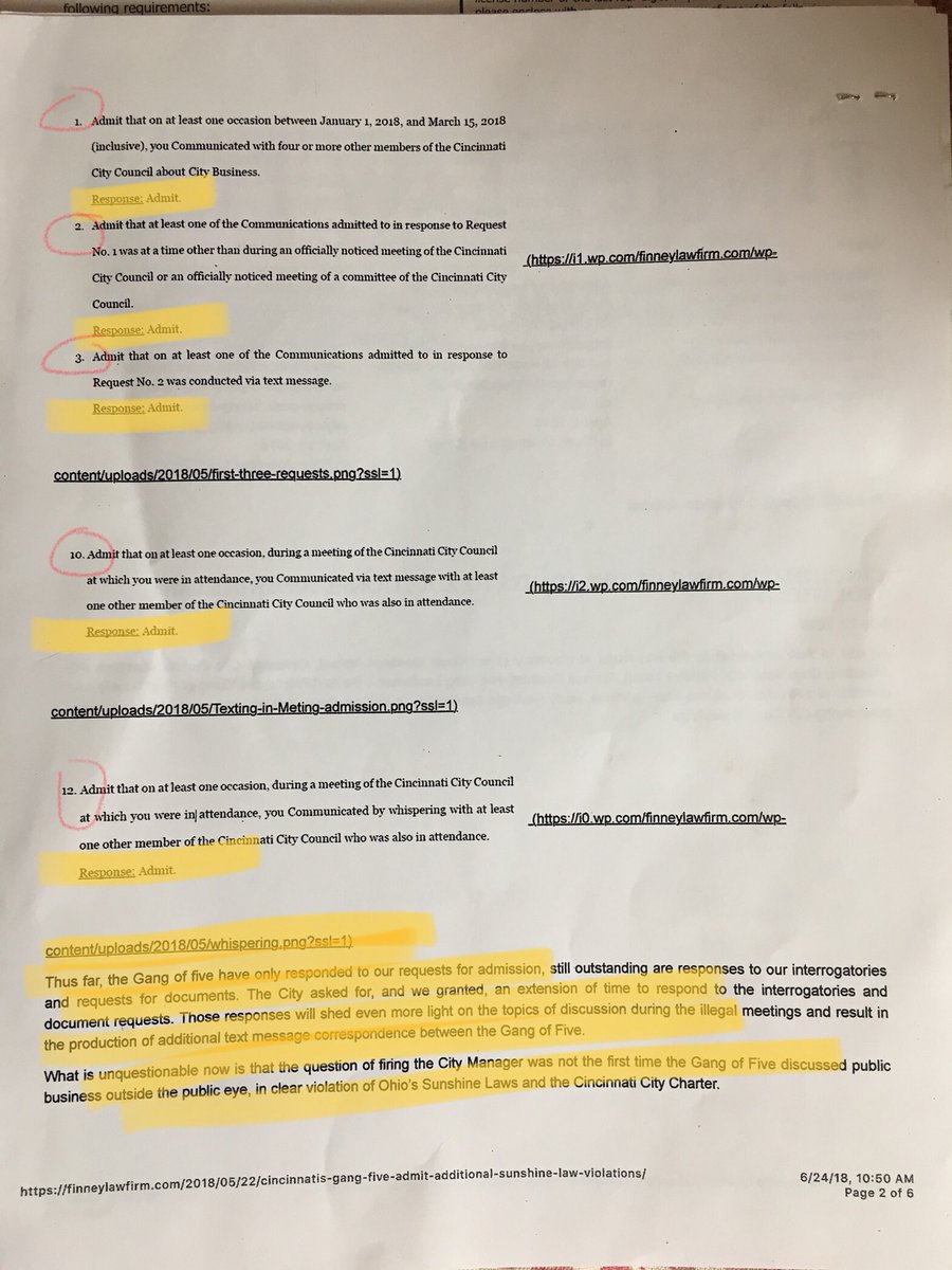 Kimberly_Cincy's tweet photo. @AghotteSteve @Enquirer @brianshrive @alexforohio @allisonsterbs @gragstonlaw @JoshDuckBurton @jimkiefer1952 @HenryRicke @iamerica4cincy @uwantson @CincyRockstar @Et_Malleum Exhibits of #Guilt pages 9 & 10, pages 11 & 12 are #AdmissionOfGuilt by the #GangOf5 @councilmemberpg @PGSittenfeld @tamayaforconcy @TDennard @GregLandsman @ChrisSeelbach @wendellyoung These #EthicViolations and #CriminalBehavior is what the #RecallProvision would be used for. https://t.co/qiEZeiKB1C
