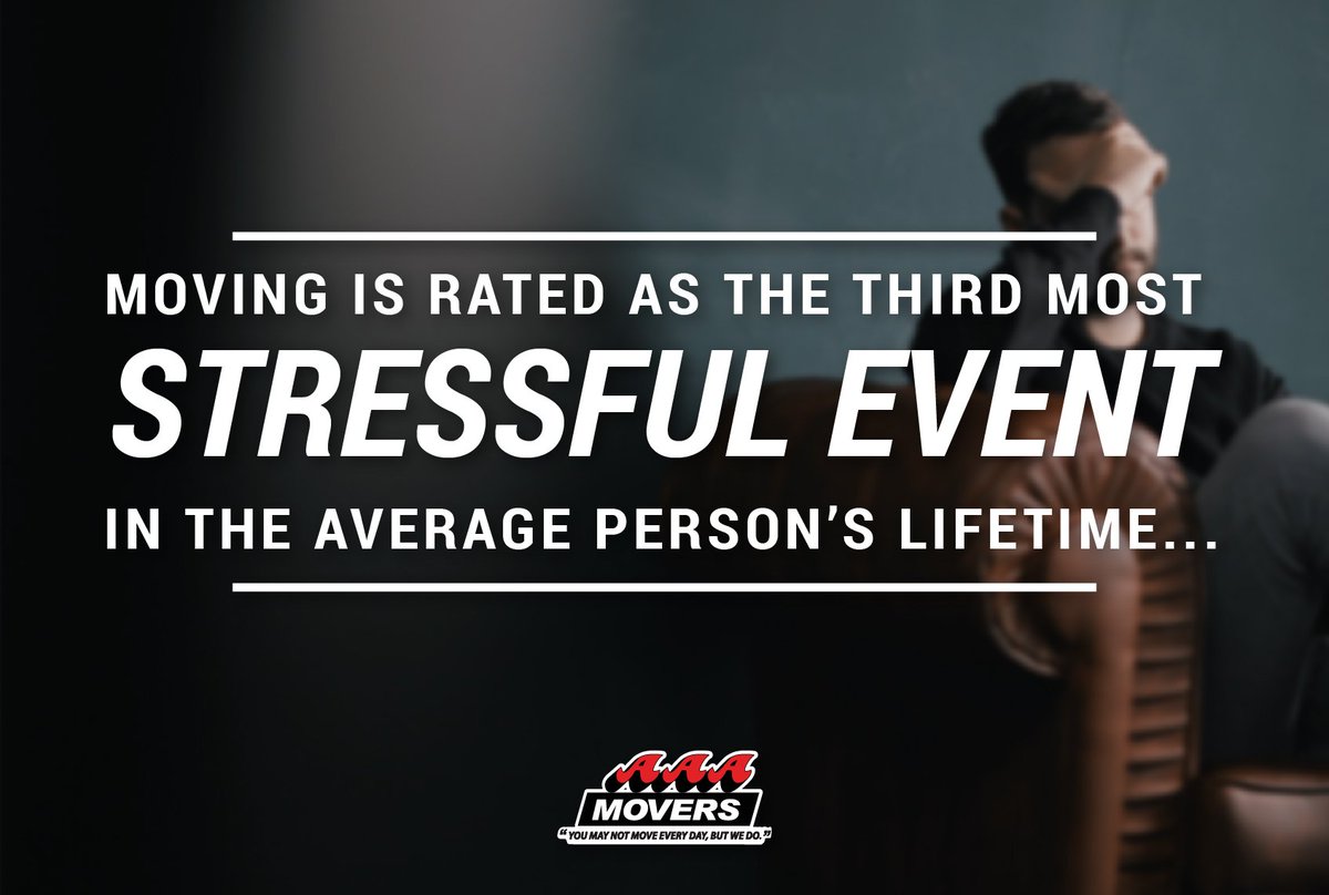 Did you know that moving is rated as the THIRD most stressful event in life? We can't wrap our heads that! Moving should be an exciting time - we got into this business to make sure the stress was taken out of the equation. #ProfessionalMovers