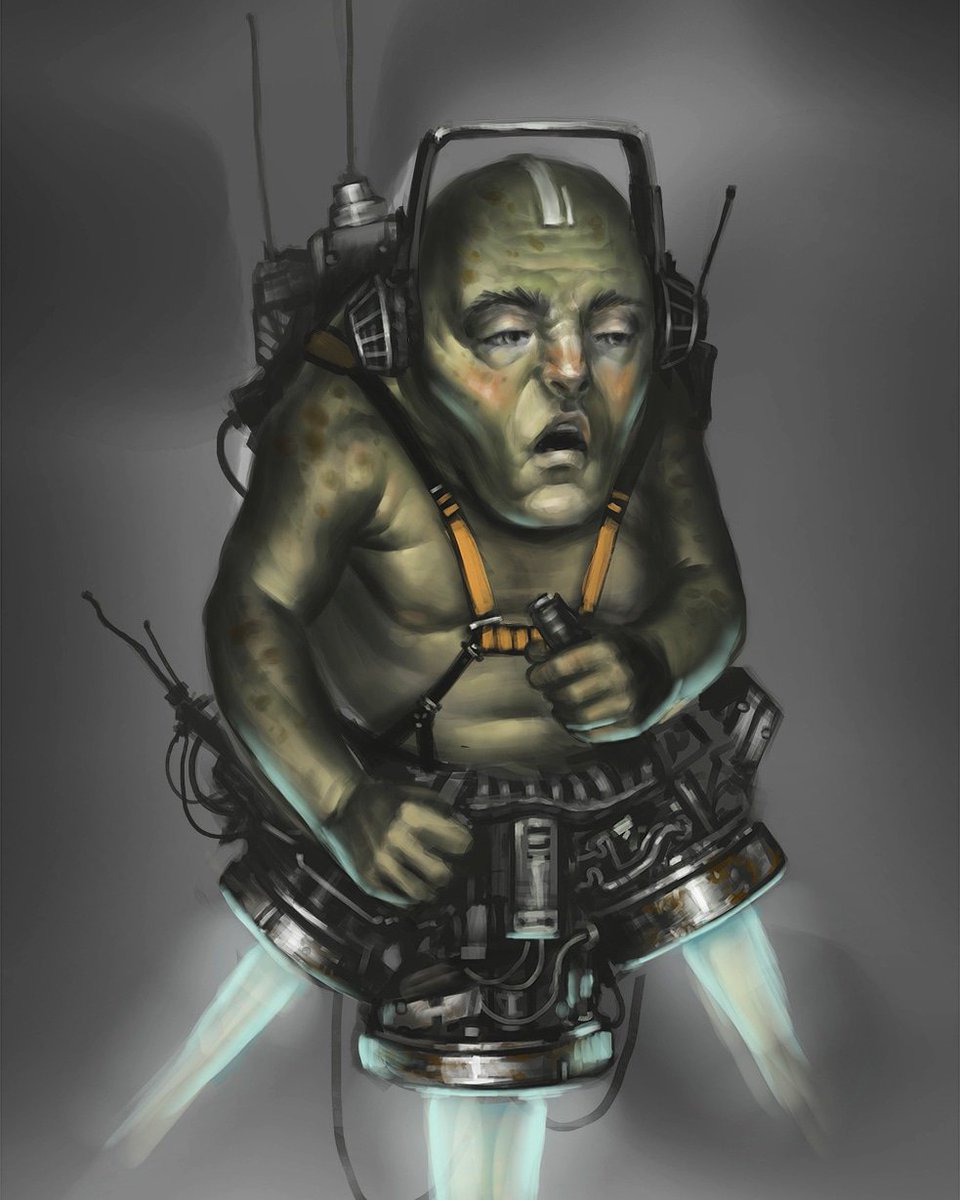 WadeAcuff's tweet photo. Wuh? #art #digital #paint #quick #sketch #sketches #rendering #concept #character #cyberpunk #cybertoad #cans #jets #tech #harness #future #mouthbreather _ #where #am #I https://t.co/yPWoGtRyOv