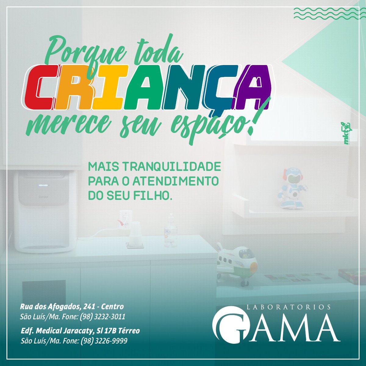 laboratoriogama's tweet photo. Um dos maiores medos das crianças é o de ir  ao médico ou a algum estabelecimento laboratorial. Pensando nisso o Laboratórios Gama criou um espaço com atendimento diferenciado para que as crianças tenham uma experiência menos traumática no laboratório.
#laboratoriogama #exames https://t.co/5fGXgLNZtL