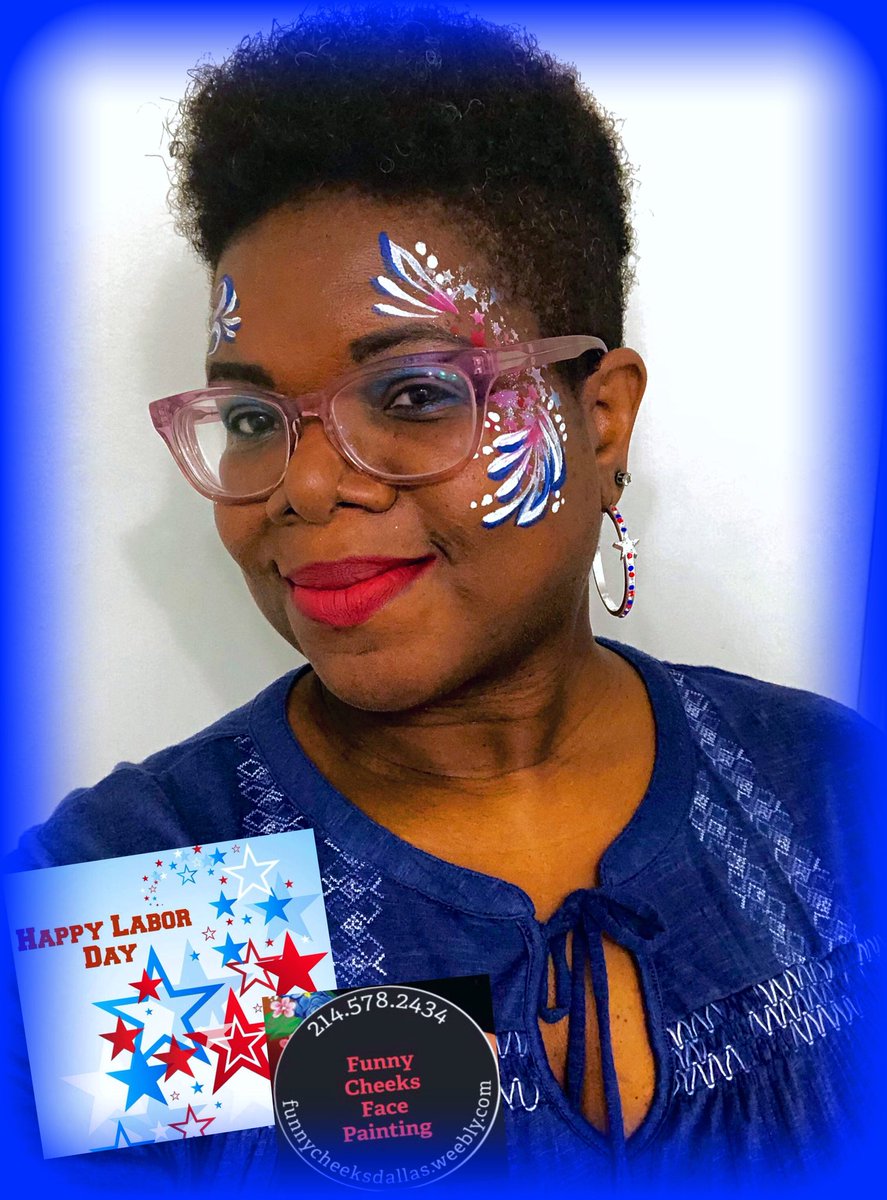 FunnyCheeksTJ's tweet photo. Happy Labor Day! β€οΈβͺοΈπ
#funnycheeksfacepainting #funnycheekstj #funnycheeksdallas #funnycheeks #laborday2018 #dallastx #dallas #dallasfacepainter #redwhiteblue #labordayweekend #ilovefacepainting #facepainting #facepainter #facepaint #instadallas #instadfw https://t.co/wNYFyifNoW