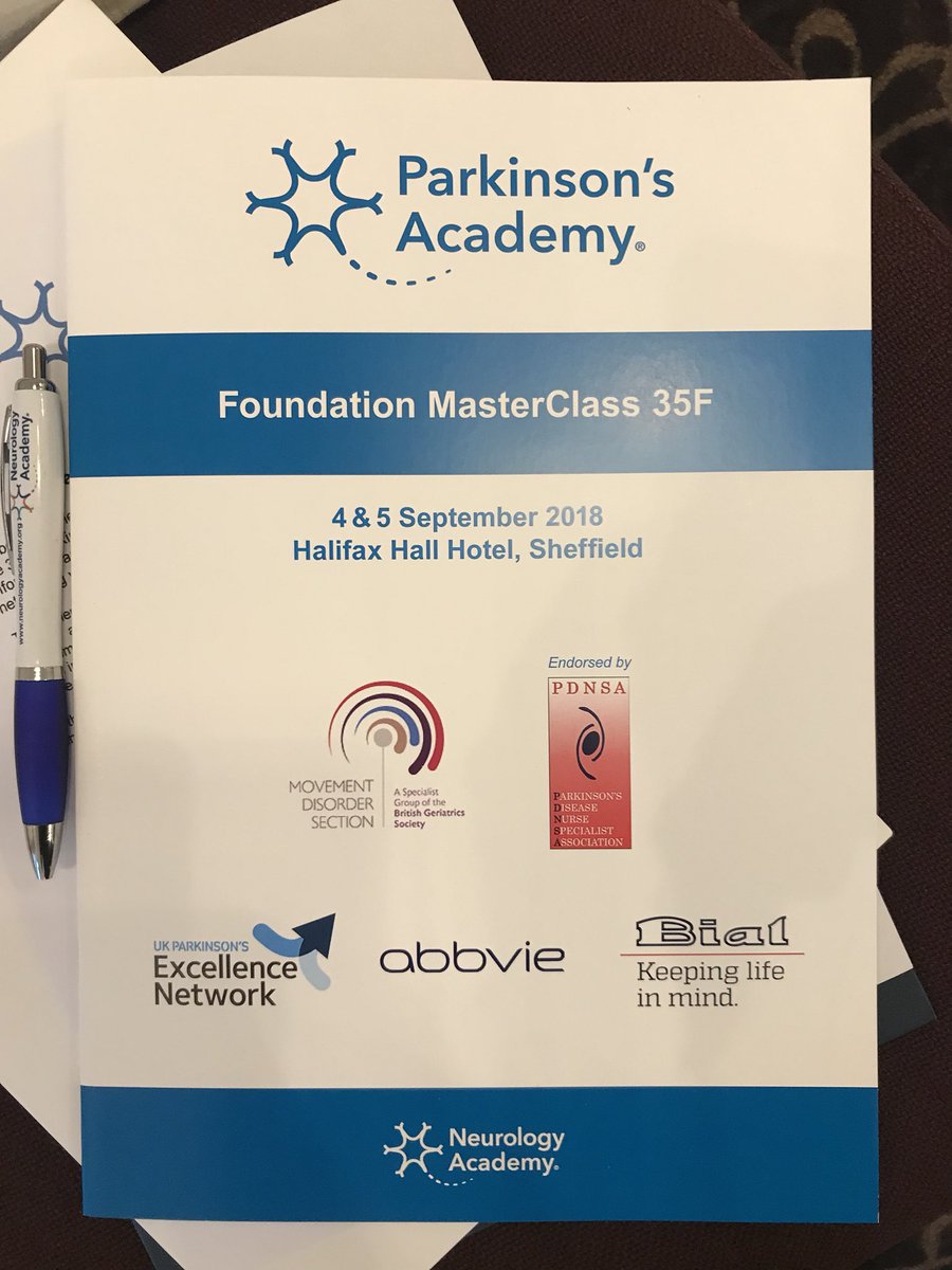 pdmasterclass's tweet photo. All set up for the 35th Parkinson’s Masterclass which is a Foundation 2 day programme. All ready for the 38 delegates attending #PDMasterClass @BGSMDS @ACNRjournal @ParkinsonsEN https://t.co/Eq9yC1gH77