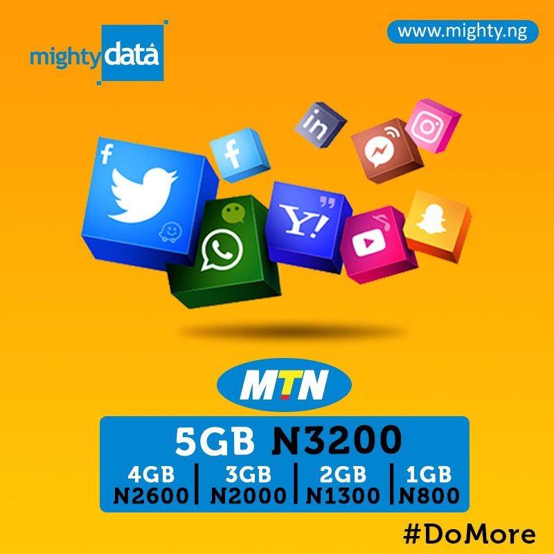 usemightyNG's tweet photo. Enjoy amazing value with Small money➡Big Data. Get cheaper MTN data plans now, only on #MightyData Visit https://t.co/mtWiUeYovO to subscribe. #DoMore #MTNbyMighty https://t.co/X9aEQ2WM1o