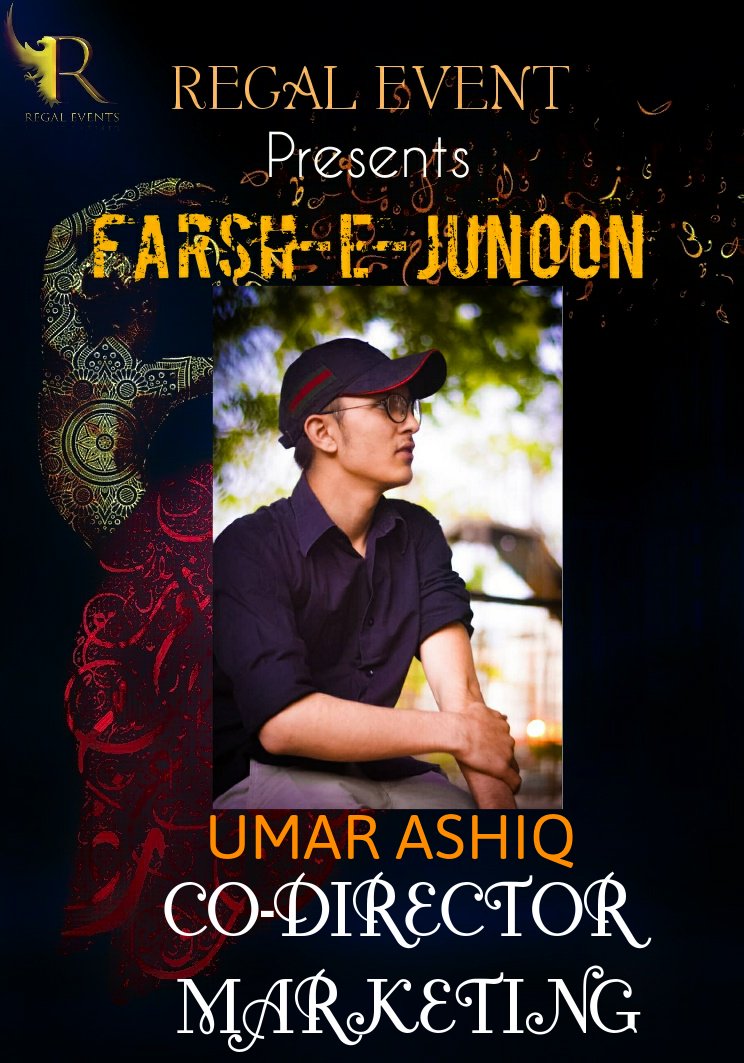 regaleventpk's tweet photo. TEAM HEAD
Contact for Farsh-e-Junoon night passes
Numbers:--03171057584
Follow us on social media portals:
https://t.co/0hfcqCfgRD
https://t.co/meBrbKzHbE
https://t.co/KMzCnUFR4u
https://t.co/0tuWddD2Of
Use Hashtags in your post
#RegalEventpk
#JiyeRegal
#TeamRegal https://t.co/ce64aNM079
