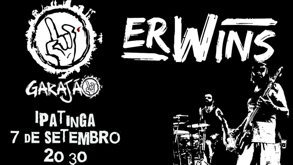 Erwins no Garajão Pub em Ipatinga, MG. Tocaremos às 20h30. Bora curtir um rock'n'roll honesto. #garajaopub #ipatinga #punkrock #erwins #pampulha #duorock #seguirviagem #rocknroll #nadadecover