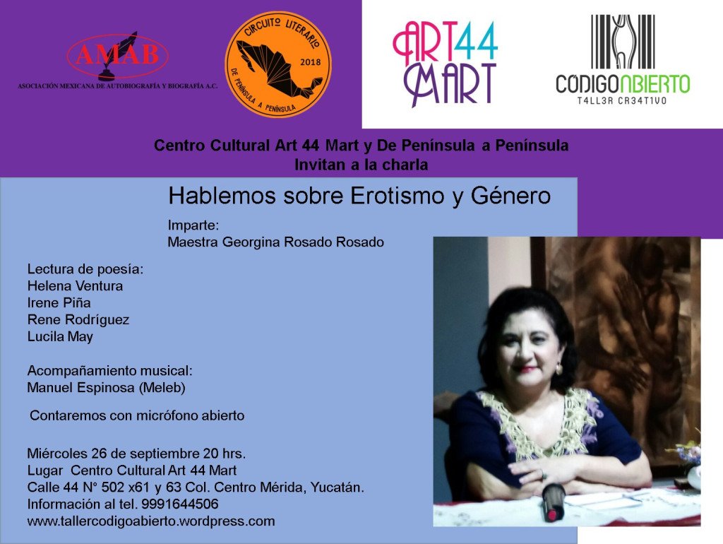 CodigoAbiertoTC's tweet photo. Hablemos sobre Erotismo y Género https://t.co/5jh3ZKxRVg https://t.co/DW2mG6oS3j