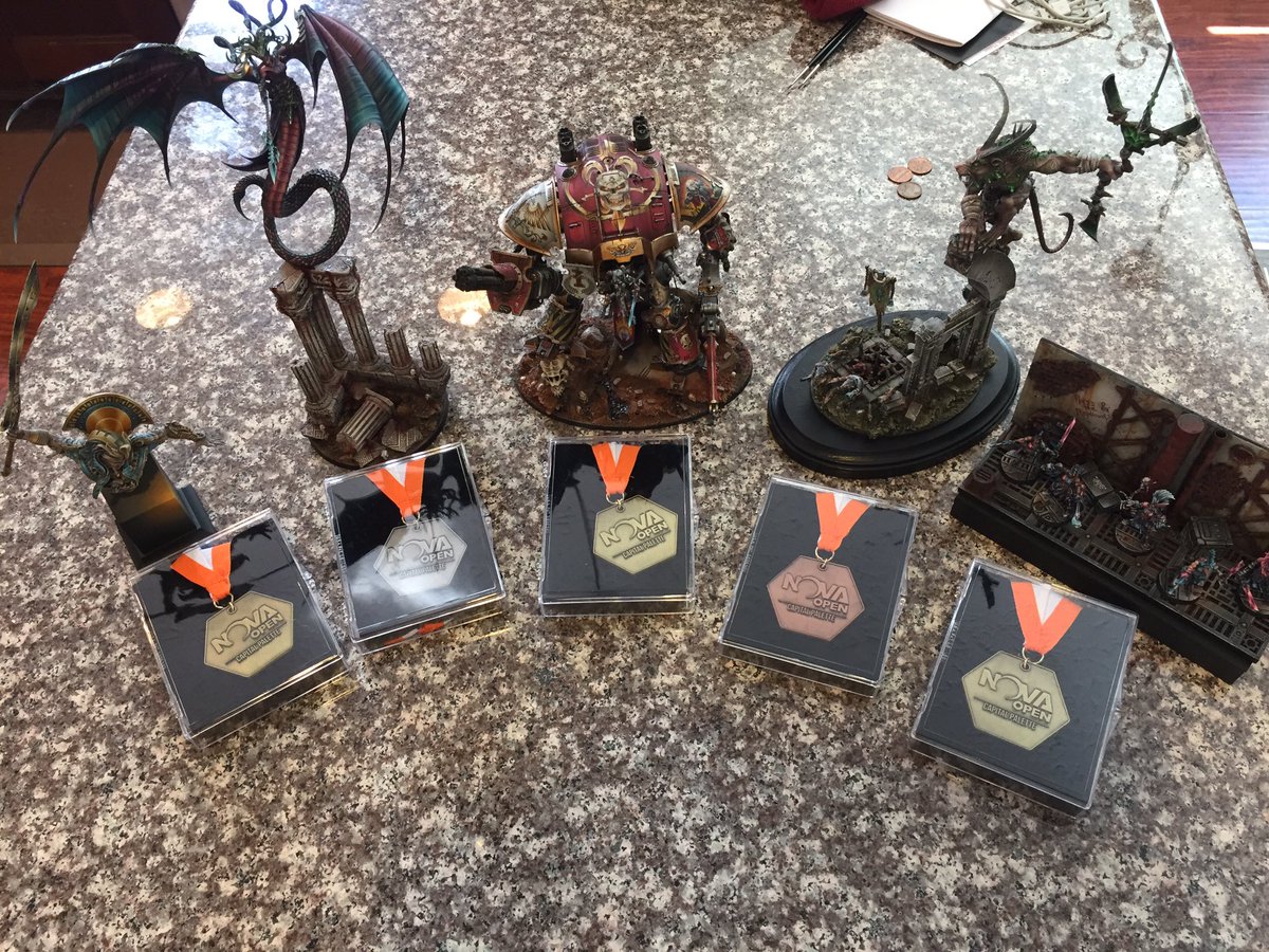 warhammerweekly's tweet photo. A bit late as I had a long drive. But I had an incredible #NOVAOpen2018 - beyond thrilled to have won 3 golds, a silver and a bronze. Thanks to the incredible judges and congratulations to all the amazing winners. https://t.co/7yRcSusWP3
