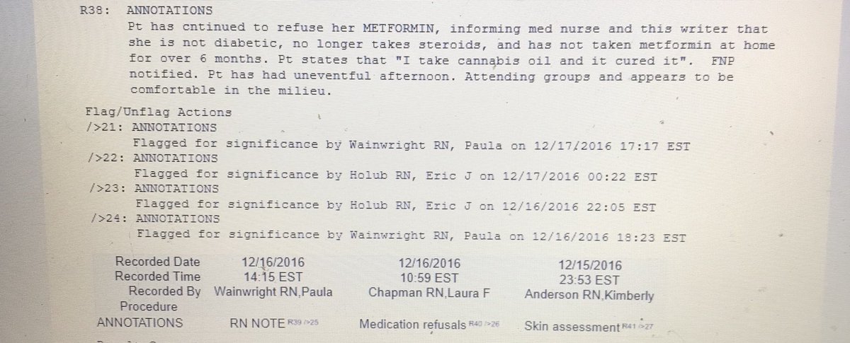 TheSativa's tweet photo. @JindrichBayer I now have Medical Records that prove 💯 that I was held on an #IVC in #Asheville #NC @MissionHealthNC #Copestone For #13 #Days for #cannabis while Psychiatrist tried to force #Metformin, #Pravastatin down me https://t.co/OjMq8uKeiF