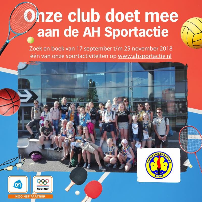 Onze club doet mee met de AH Sportactie in Soest vanaf 17 september ahsportactie.nl/hoe-werkt-de-a… #Scouting #Soest