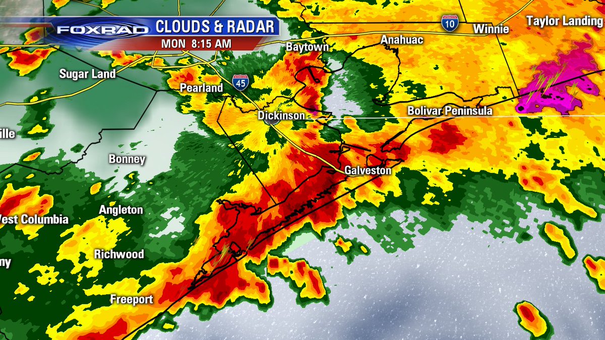StephenMorganTV's tweet photo. FLASH FLOOD WARNING EXTENDED: Heavy rain continues to fall along the coast, from Chambers to Brazoria counties. That warning runs until 10:45AM. https://t.co/GwKzi23Nk6