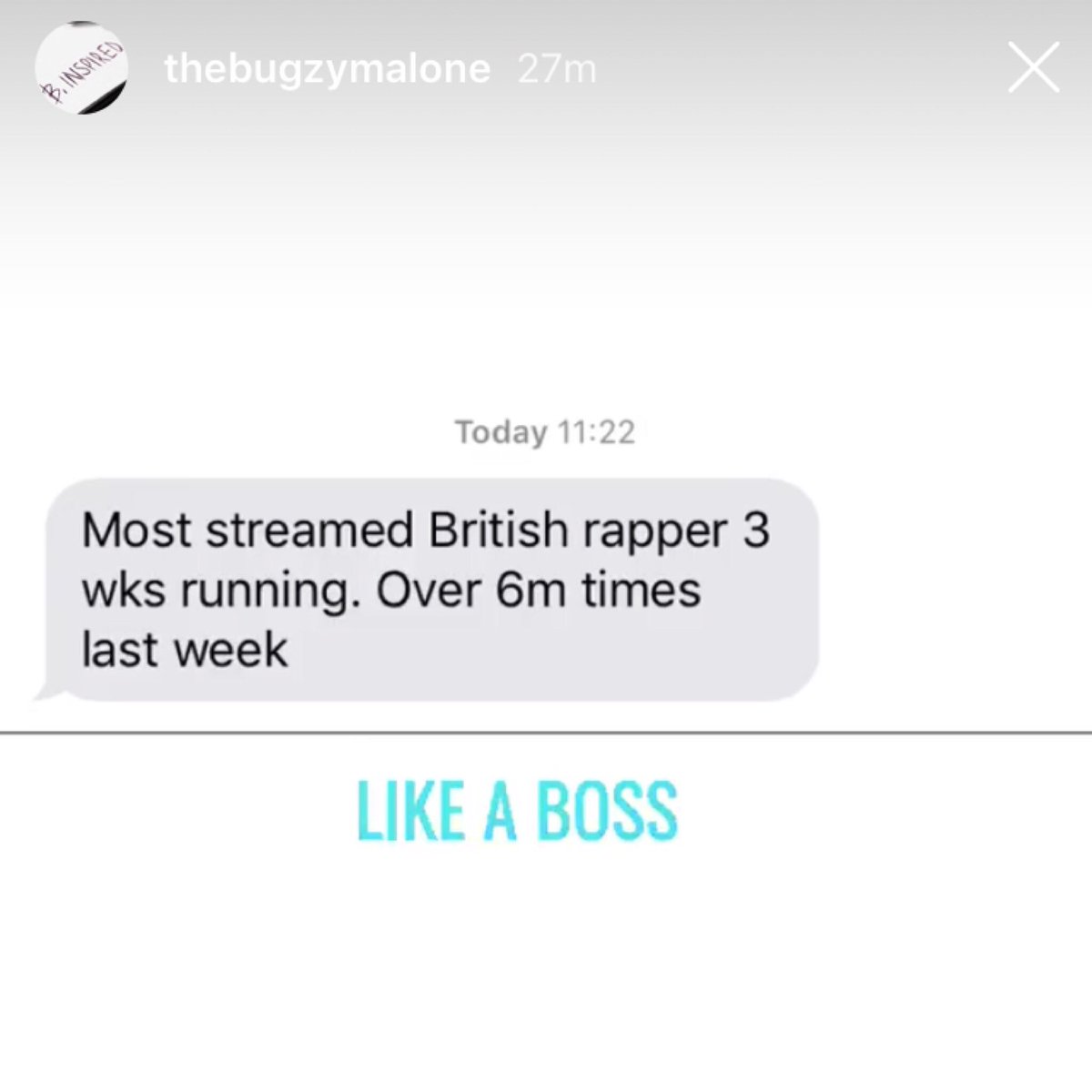 linkuptv's tweet photo. .. @TheBugzyMalone reached over 6milli streams last week 👏📈 https://t.co/imtaPrr74E