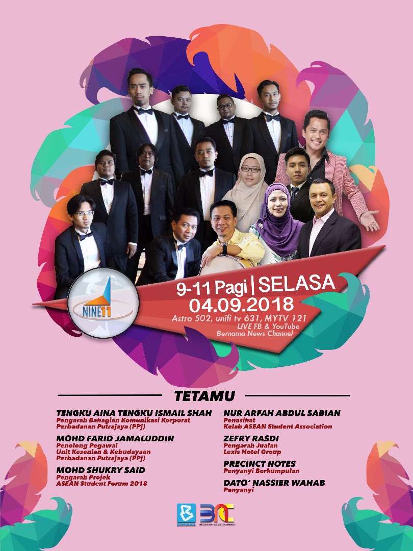 asautp's tweet photo. 🎊ASF 2018 Live on Nine11 Show
Watch it live on TV tomorrow morning at 9:15am through Astro502, Unifi TV 631 or MYTV 121.
For online streaming:
Website: https://t.co/kXLlCODeJZ
Facebook page: Bernama News Channel
Youtube live: Bernama News Channel
#ASF18 #UTP #ASF18onXon https://t.co/miqwZLxG1Q