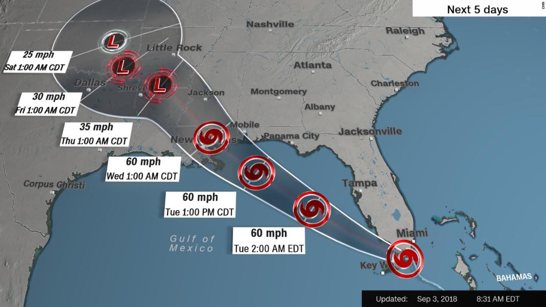 cnnbrk's tweet photo. Tropical storm warnings are in effect after Tropical Storm Gordon forms in the Florida Keys. The storm is forecast to pass over the Keys later today, emerge over the southeastern Gulf of Mexico by evening and reach the central Gulf Coast by late Tuesday. https://t.co/9BXTQ1KBmW https://t.co/h8rJeKTQxr