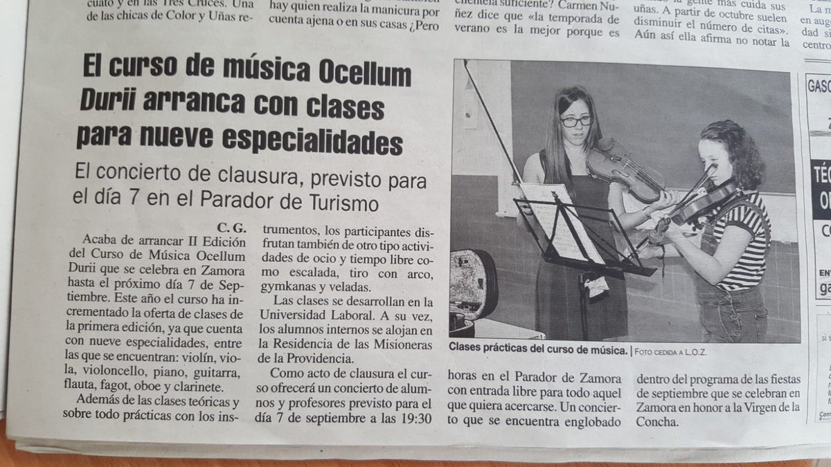 acberdion's tweet photo. Hoy sale en La @opiniondezamora un artículo sobre nuestro #CursoOcellum18. Os dejamos la imagen de la página. ¡Muchas gracias! #Zamora #Berdion #Periodico #Curso https://t.co/X9hr1WtHaE