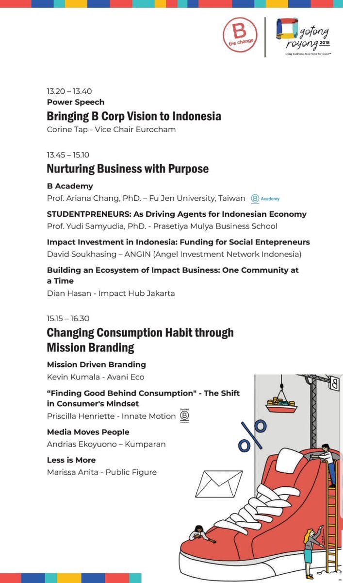 BCorpCommunity's tweet photo. There are currently two #BCorps in #Indonesia: @sehatAQUA (a @danone subsidiary) and Percolate Galactic. Today, the #bcorpforumid2018 entitled "Mutual Co-operation 2018: Using Business as a Force for Good" took place in #Jakarta! https://t.co/utozEKC14f @bcorpasia @DOMIEarth 🇮🇩 https://t.co/YvN4d95KJK