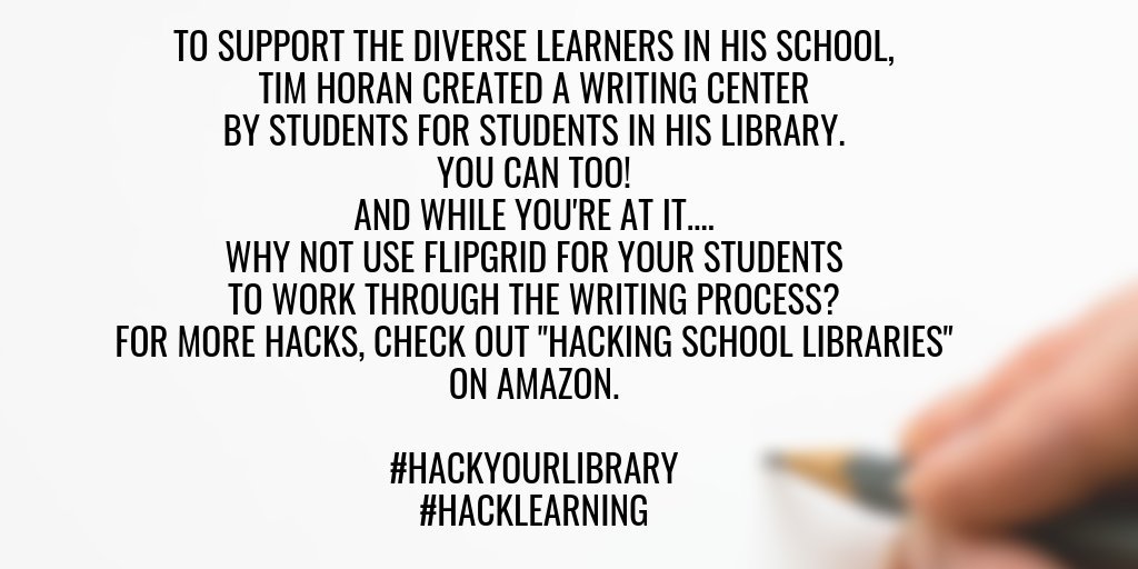 lieberrian's tweet photo. Use #flipgrid @Flipgrid to help your students develop writing skills! #HackYourLibrary #hacklearning @hackmylearning @stony12270  @Nassau_SLS @esuffolksls @WSBOCES_SLS #FlipgridFever https://t.co/CElAToqZn9