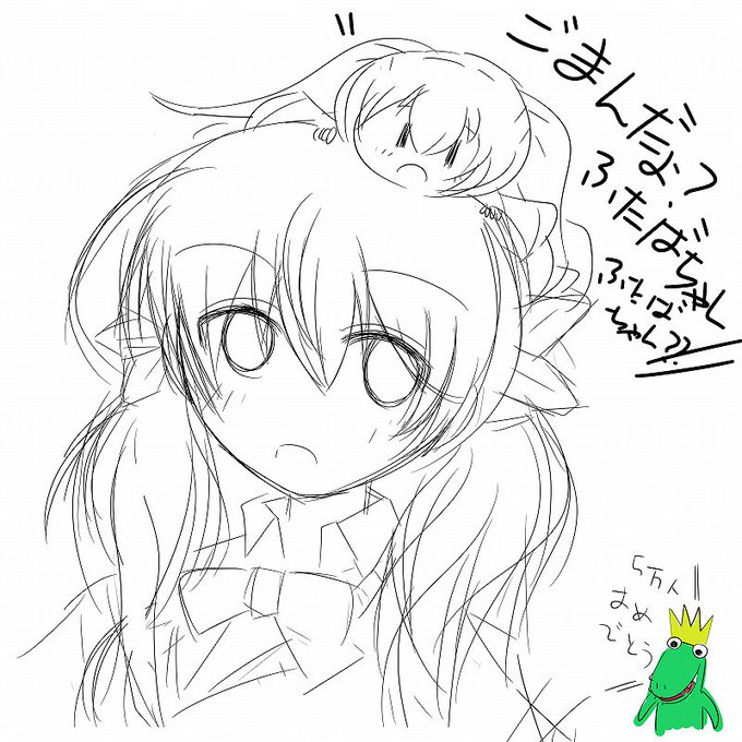 ごんごんの配信を見ながら北上双葉ちゃんが5万人を超えたということで急ぎ描いてみました。雑で申し訳NASA。 #アイドル部  #北上双葉  #ふたばあーと #金剛いろは #いろは絵馬 