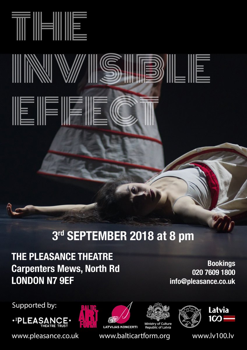 Just in few hours join <a href="/BalticArtForm/">Baltic Art Form</a> &amp; choreographer <a href="/kirillburlov/">Kirill Burlov</a> at the world premier of #TheInvisibleEffect <a href="/ThePleasance/">Pleasance</a> theatre London.  Get your last minute ticket with friendly discount using CODE INVEFF15 at checkout. Celebrate #LV100 in the UK! #contemporaryart #dance