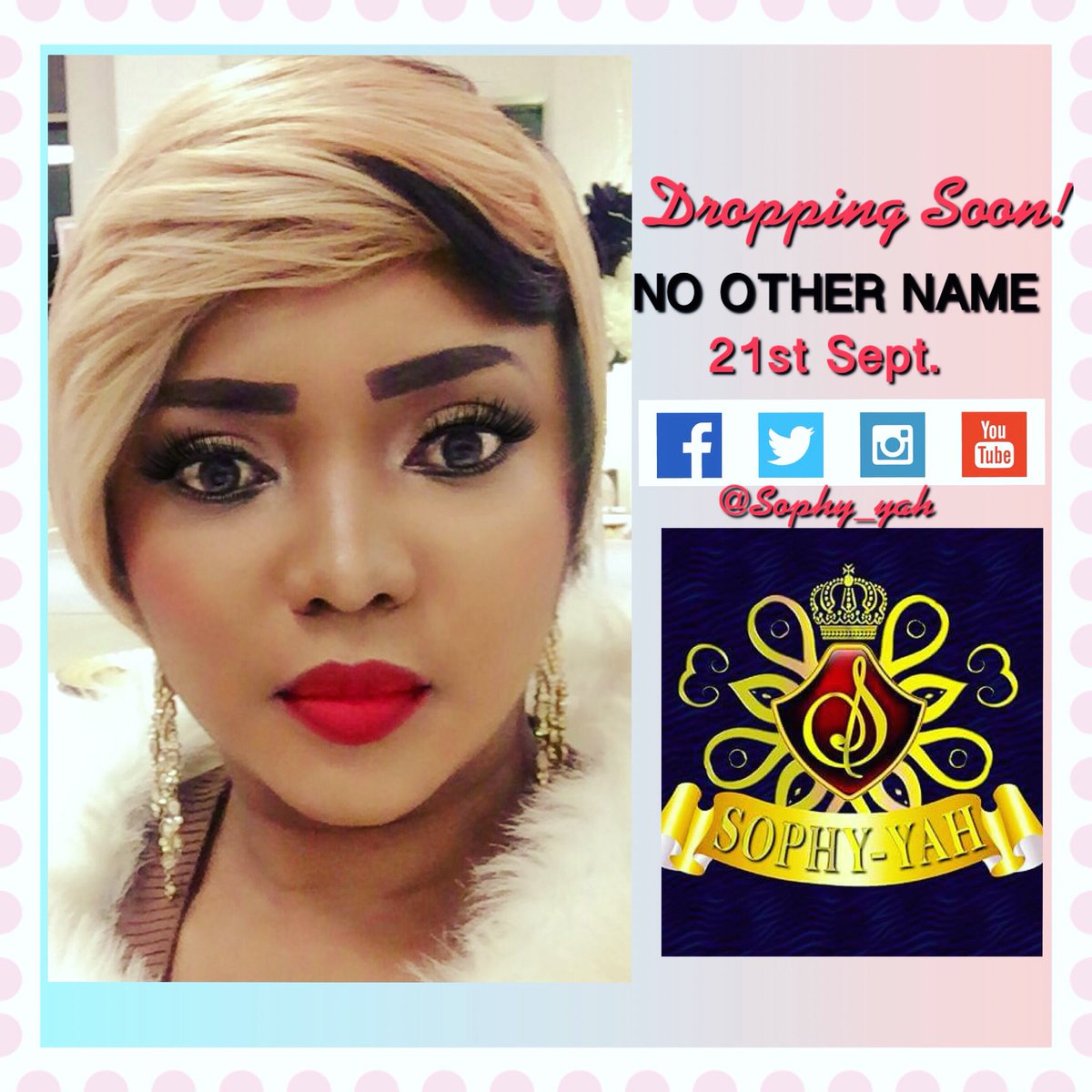 Sophy_Yah's tweet image. TO GOD BE THE GLORY!!! I am Super excited about my My New Single "NO OTHER NAME" 💃🏽🕺🏿💃🏽🕺🏿will be released  21ST OF SEPTEMBER . Thanks for all your Love and Support! HAVE A BLESSED DAY 😃❤️😃