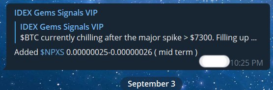 itchy_crypto's tweet photo. $NPXS currently up 24% from dip buy entry. Should see it rise more if $HOT profits flocks over 🚀🔥. Call given 24 hours ago before the rest are aware of it. Some of the other nice dip buys gotten 6 hours ago include 
$STORM $VET $WTC $BLZ https://t.co/td8pzWUuvu