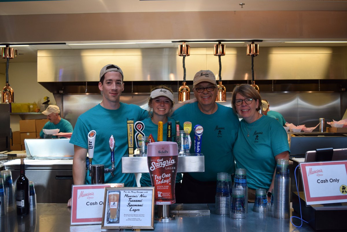 ManciniAlFresco's tweet photo. So very grateful for our @mnstatefair staff family! As the fair draws to a close until next year, we must thank our team for their incredible hard work and awesome attitudes! You guys rock! #teammancini #yourefamilynow https://t.co/WMNSEDD69n